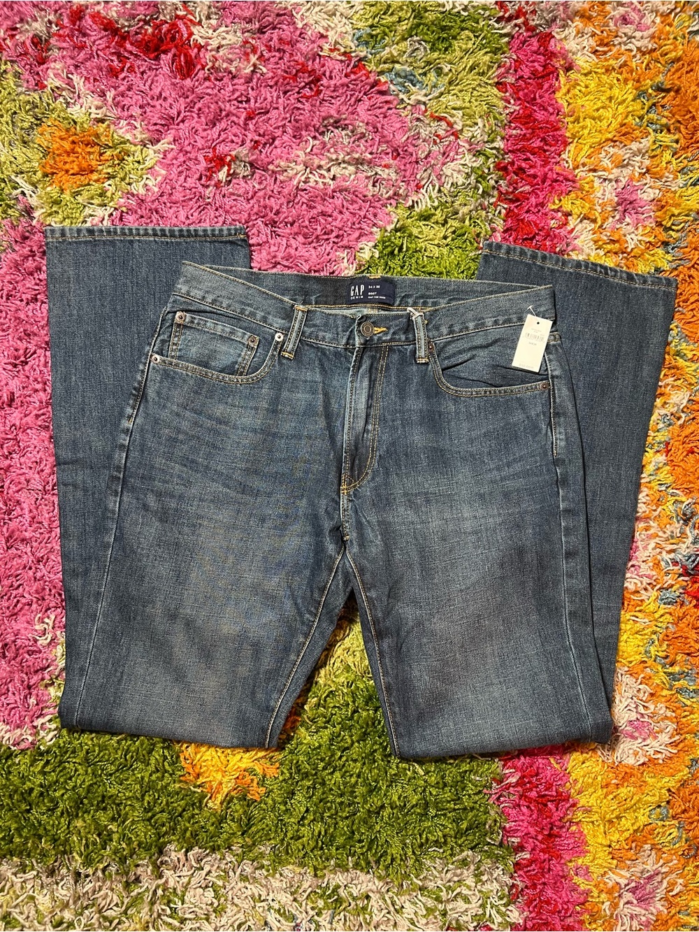 GAP Men's Bootcut Denim Jeans in Medium Blue Wash
